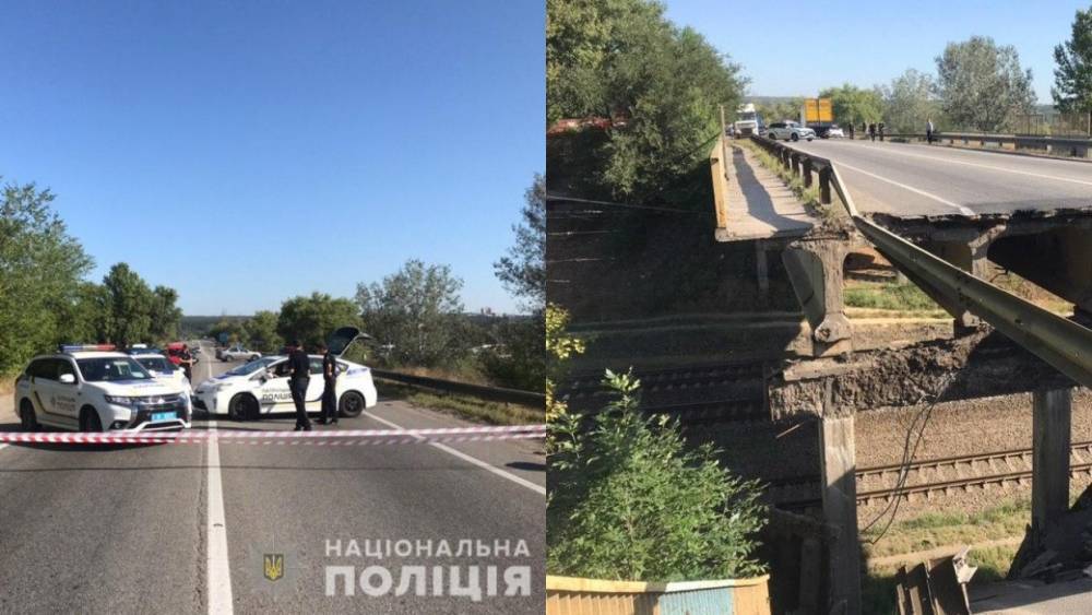 Автомобильный мост обрушился в Харьковской области