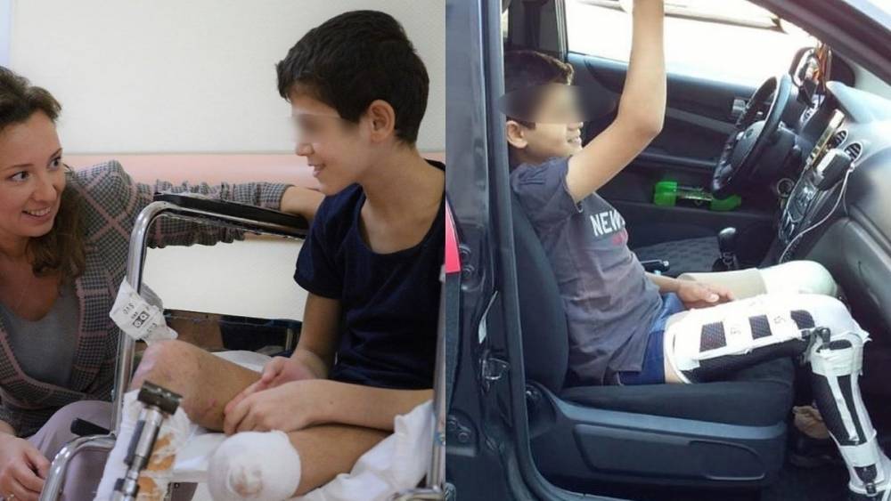 Раненный в Сирии мальчик после лечения в Москве вернулся домой