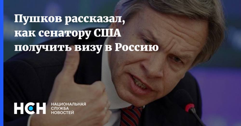 Пушков рассказал, как сенатору США получить визу в Россию