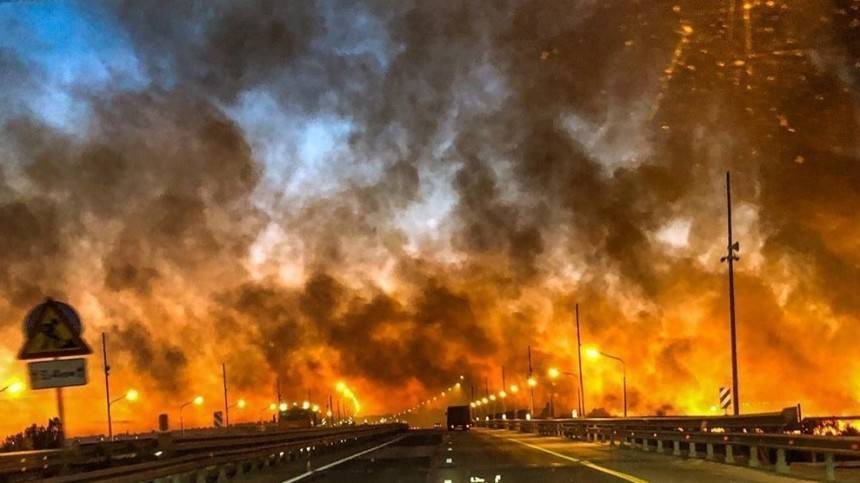 Видео: ландшафтный пожар угрожает Ростову-на-Дону