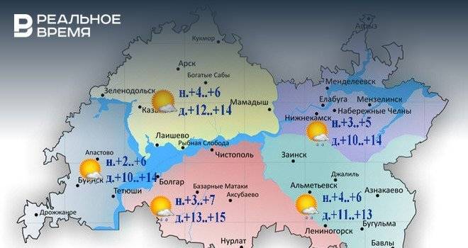 Сегодня в Татарстане ожидается сильный ветер и до +15