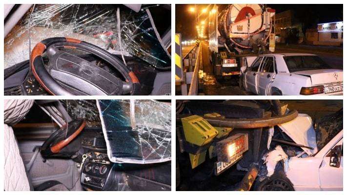 3 человека пострадали: Mercedes врезался в автоцистерну в Алматы (фото)