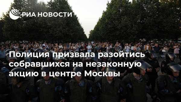 Полиция призвала разойтись собравшихся на незаконную акцию в центре Москвы