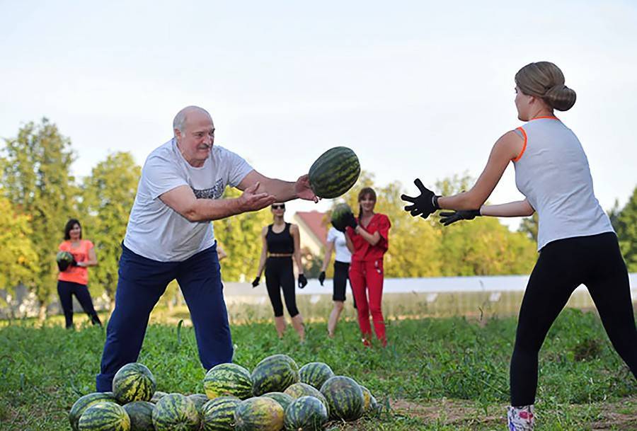 Девушки Лукашенко принесли президенту Белоруссии рекордный урожай