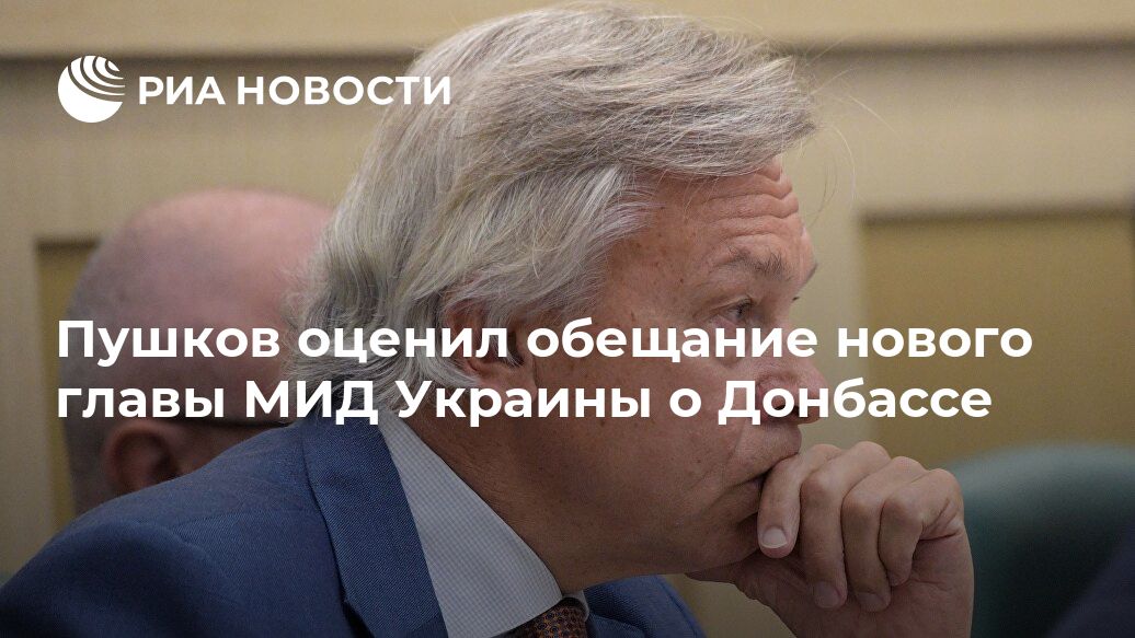 Пушков оценил обещание нового главы МИД Украины о Донбассе