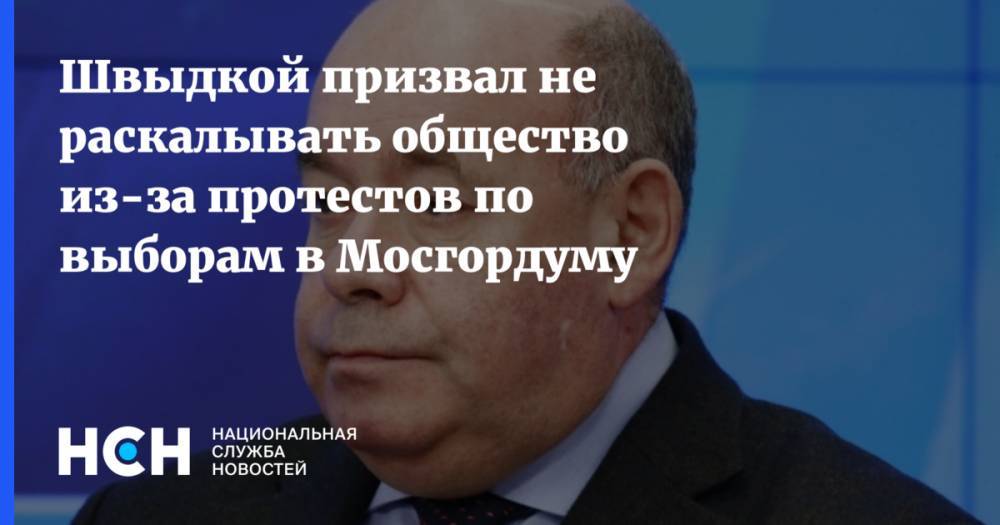 Швыдкой призвал не раскалывать общество из-за протестов по выборам в Мосгордуму