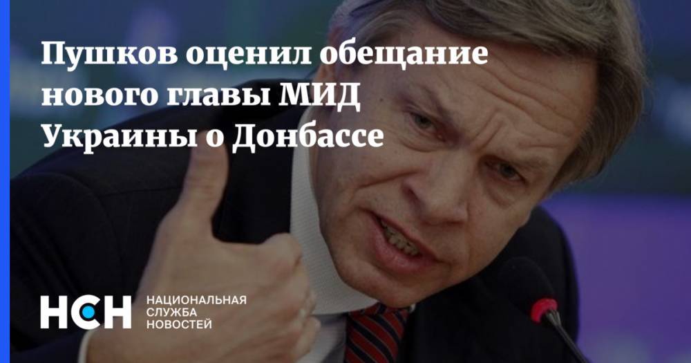 Пушков оценил обещание нового главы МИД Украины о Донбассе