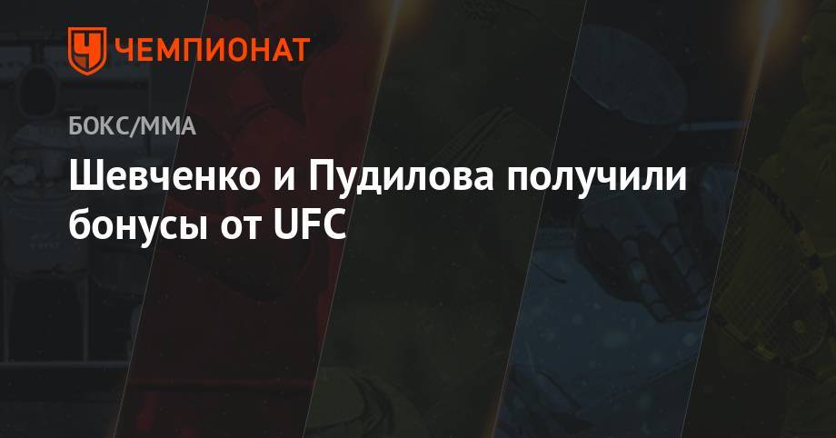 Шевченко и Пудилова получили бонусы от UFC - championat.com