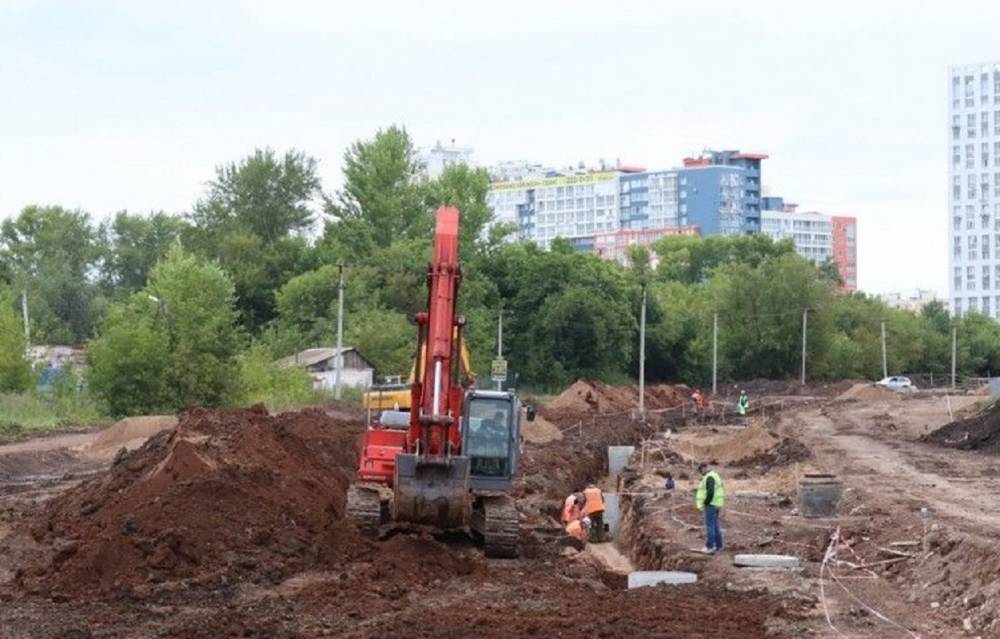 В Уфе продолжается строительство дороги по улице Рудольфа Нуреева