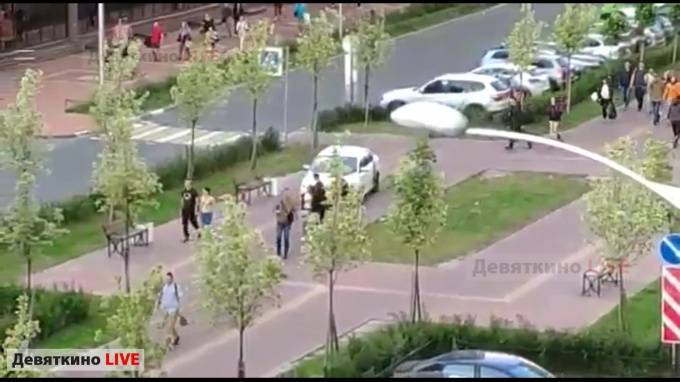 Видео: водитель каршеринга "заблудился" на пешеходном бульваре в Мурино