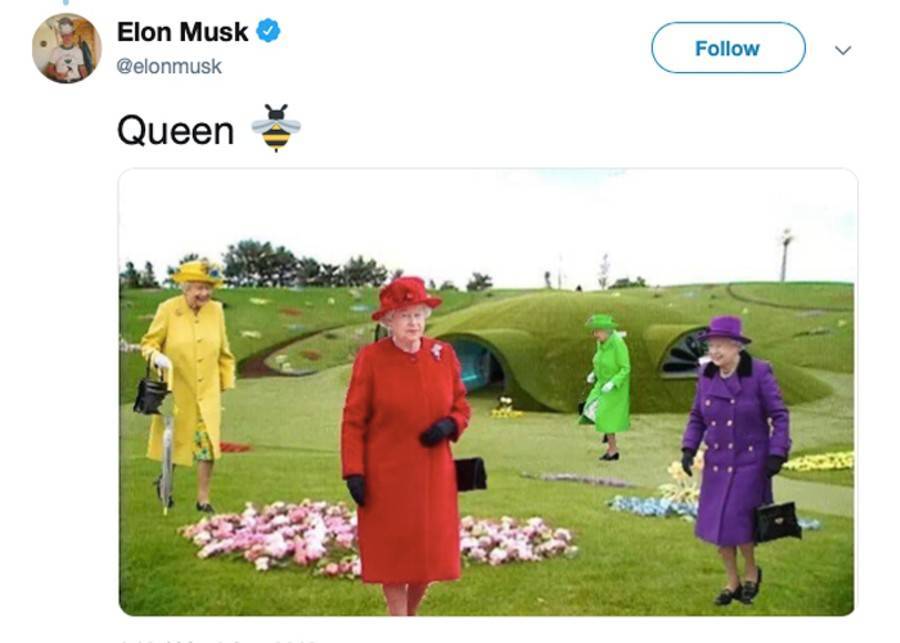 Илон Маск сравнил британскую королеву с телепузиками