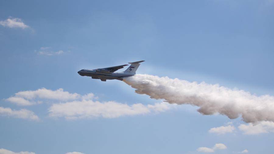 Ил-76 совершил разведку над местом пожара под Ачинском