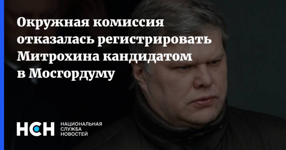 Окружная комиссия отказалась регистрировать Митрохина кандидатом в Мосгордуму