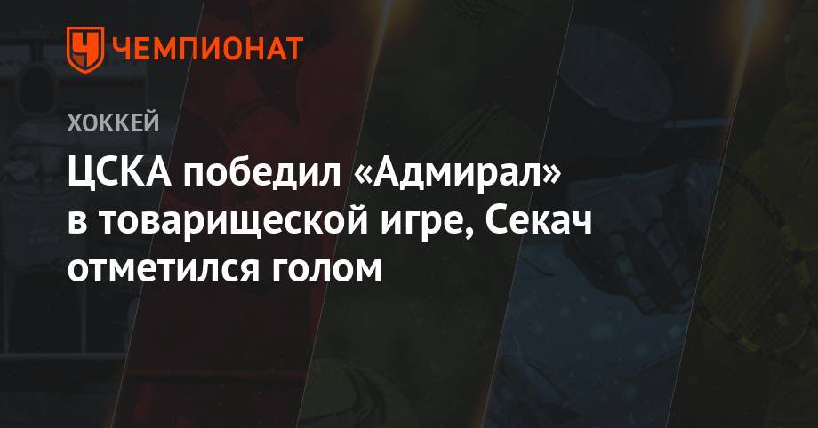 ЦСКА победил «Адмирал» в товарищеской игре, Секач отметился голом