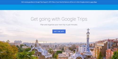 Google закрывает приложение для планирования поездок Trips