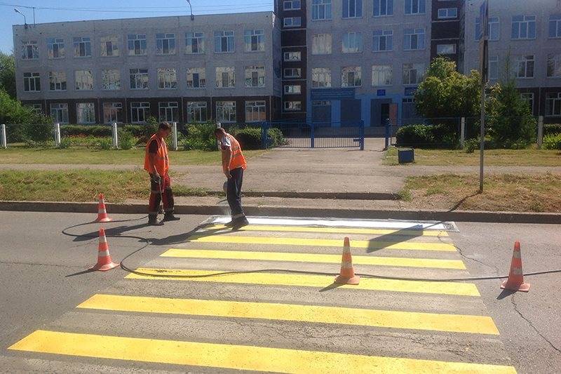 В Ульяновске наполовину обновили дорожную разметку у школ