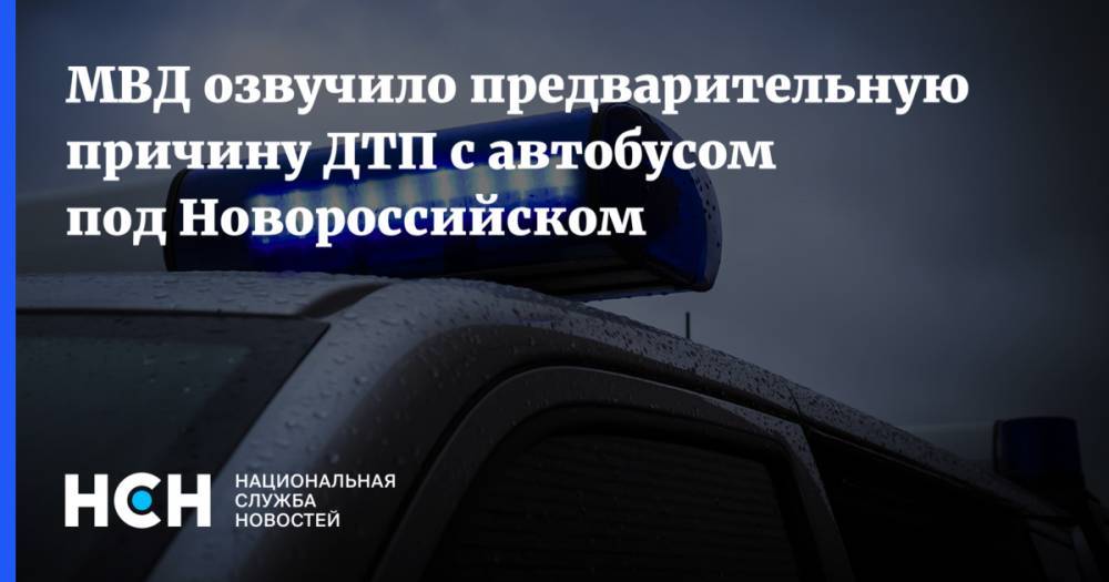 МВД озвучило предварительную причину ДТП с автобусом под Новороссийском