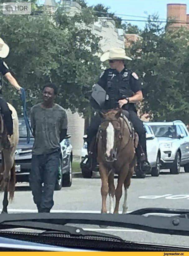 В Техасе полицейские провели по городу афроамериканца на привязи