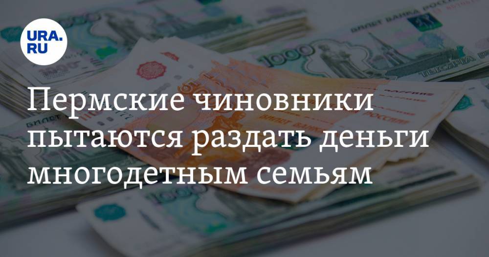 Пермские чиновники пытаются раздать деньги многодетным семьям