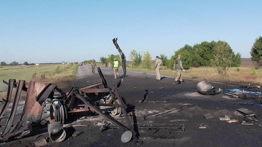Колонна с техникой ВСУ взорвалась на дороге в Херсонской области