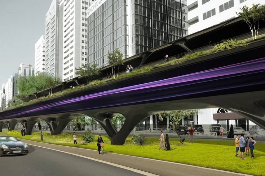 Архитекторы показали, как могут выглядеть туннели для поездов Hyperloop в городе (Фото)
