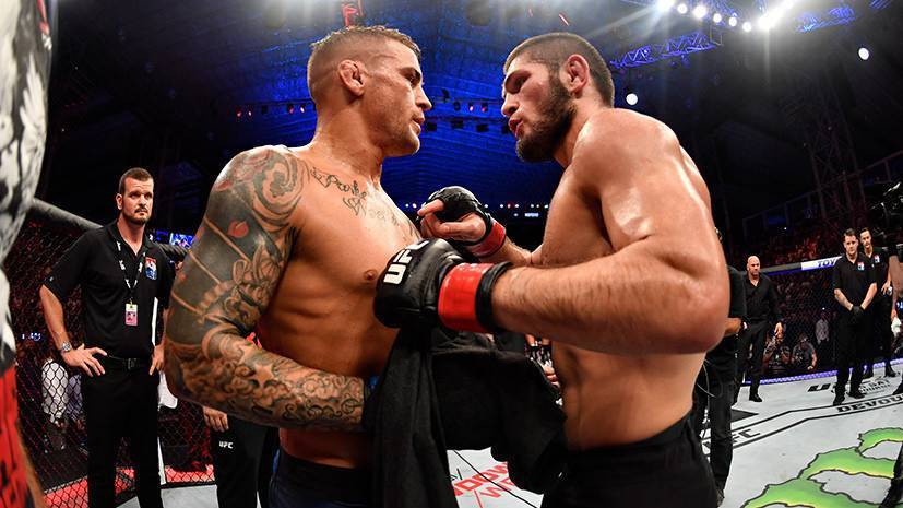 Стало известно, о чём говорили Нурмагомедов и Порье после боя на UFC 242