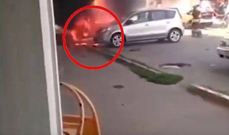 Опубликовано видео двойного взрыва автомобиля с газом под Краснодаром