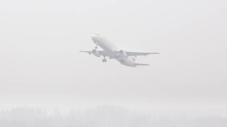 Прилет авиарейсов в аэропорт Новосибирска задерживается из-за тумана