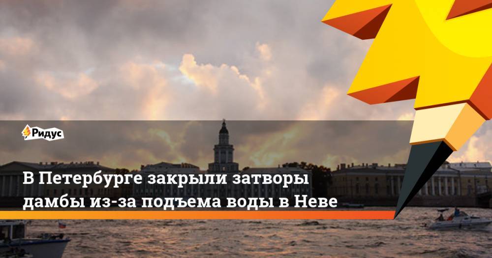 В Петербурге закрыли затворы дамбы из-за подъема воды в Неве