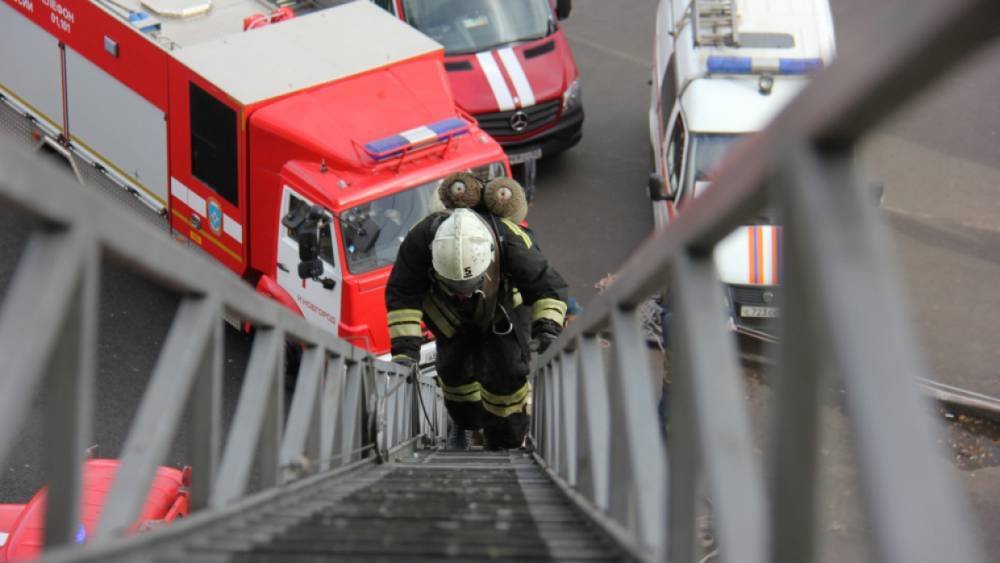 За полчаса 15 спасателей ликвидировали пожар в квартире на Заводском проспекте
