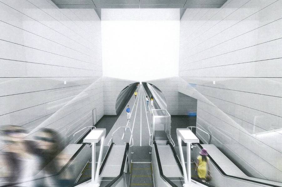 На станции "Авиамоторная" БКЛ метро установили эскалаторы