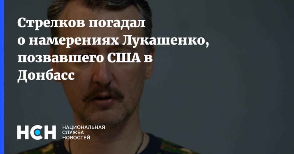 Стрелков погадал о намерениях Лукашенко, позвавшего США в Донбасс