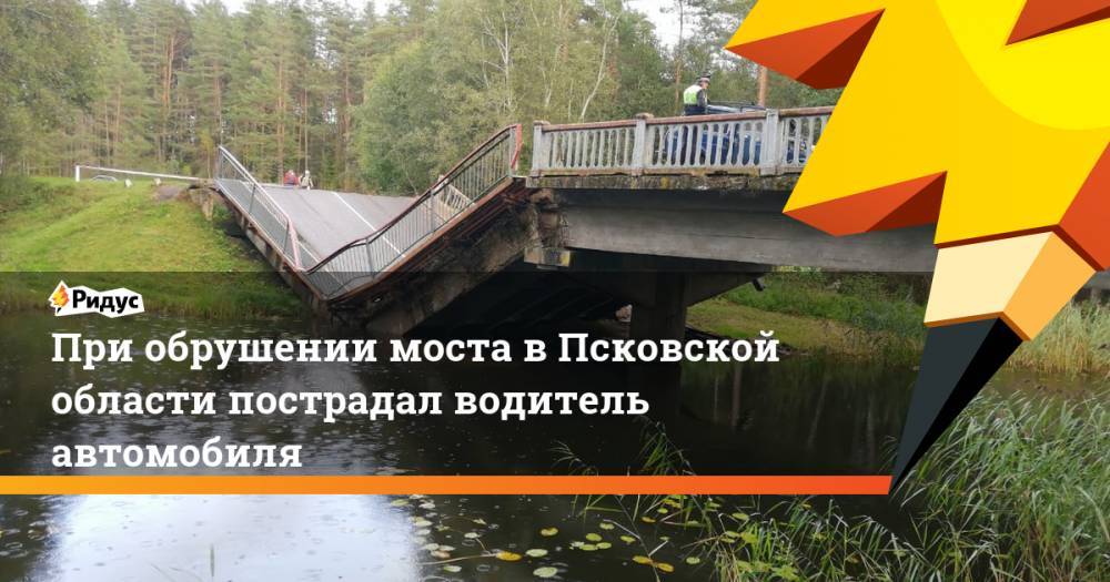 При обрушении моста в Псковской области пострадал водитель автомобиля