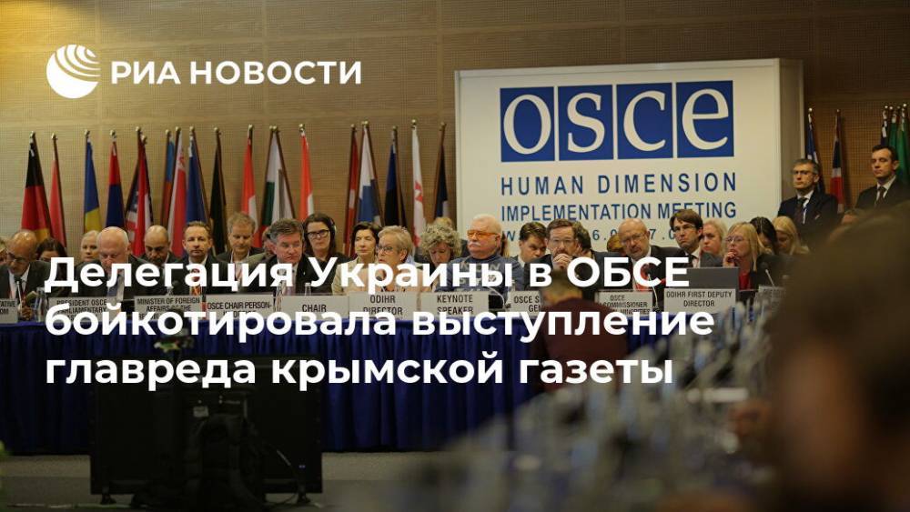 Делегация Украины в ОБСЕ бойкотировала выступление главреда крымской газеты