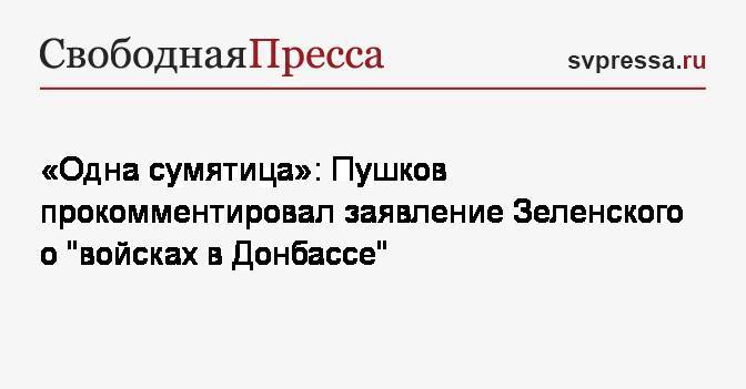 «Одна сумятица»: Пушков прокомментировал заявление Зеленского о&nbsp;«войсках в Донбассе»