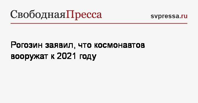 Рогозин заявил, что космонавтов вооружат к 2021 году
