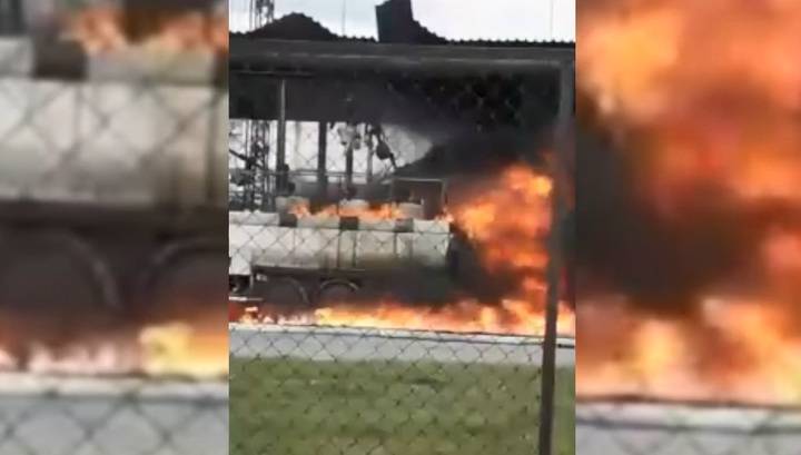 Взрыв на нефтебазе в Челябинске сняли на видео