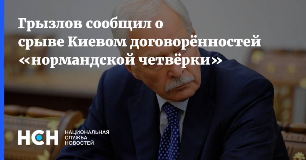 Грызлов сообщил о срыве Киевом договорённостей «нормандской четвёрки»