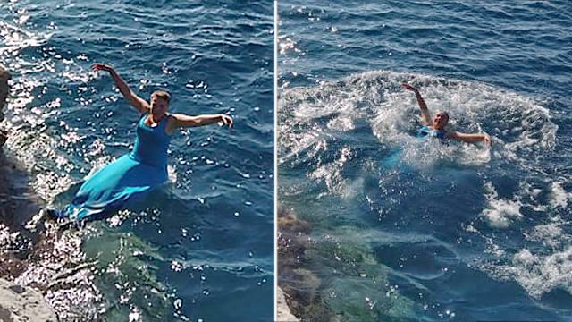 Савченко высмеяли за фотосессию в обтягивающем платье на фоне моря