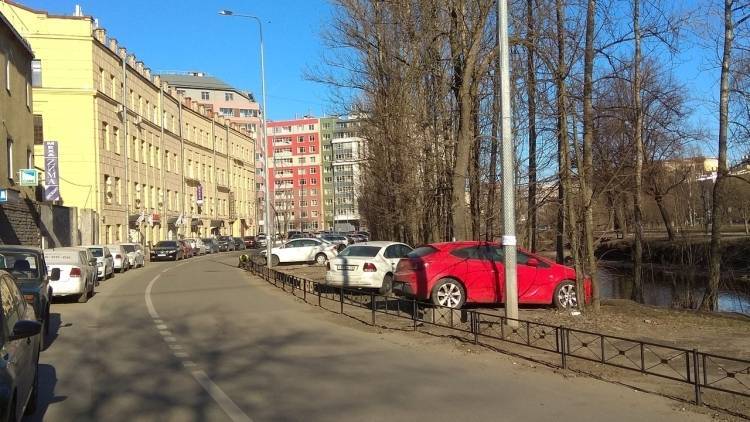 Жительница Петербурга смогла припарковать машину только о стену дома
