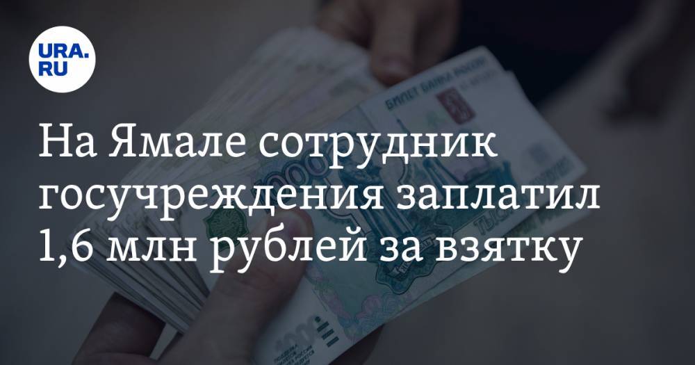 На Ямале сотрудник госучреждения заплатил 1,6 млн рублей за взятку