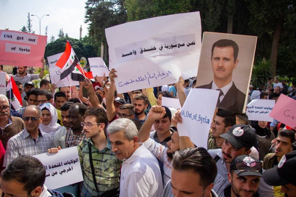 В Алеппо прошла акция протеста против военного присутствия США в Сирии