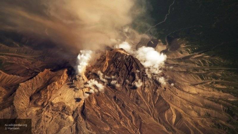 Камчатский вулкан Шивелуч выбросил столб пепла, которое дошло до двух населенных пунктов