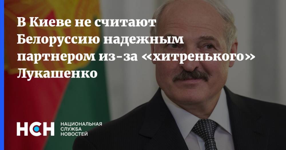 В Киеве не считают Белоруссию надежным партнером из-за «хитренького» Лукашенко