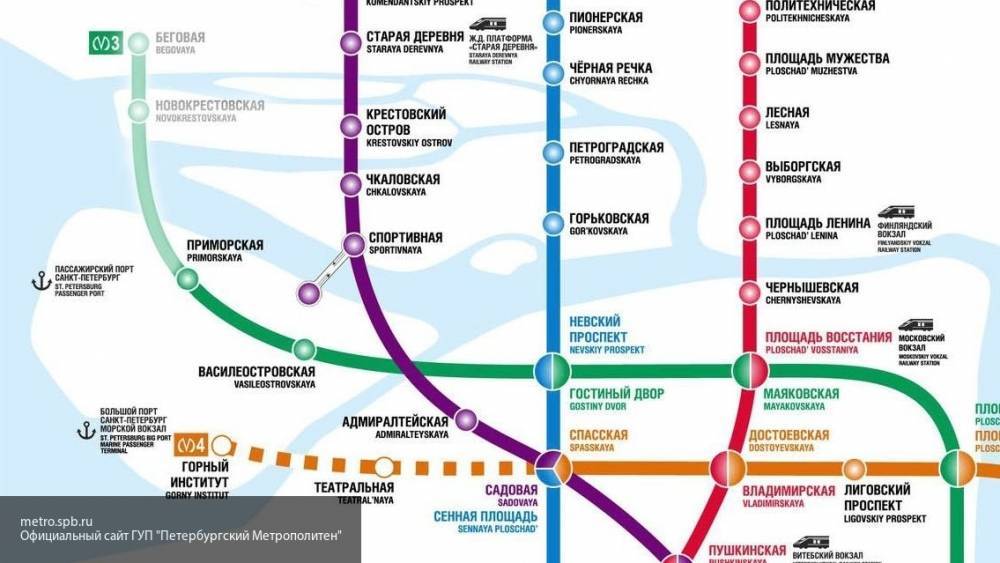 Коричневая ветка пропала со схемы метро Петербурга
