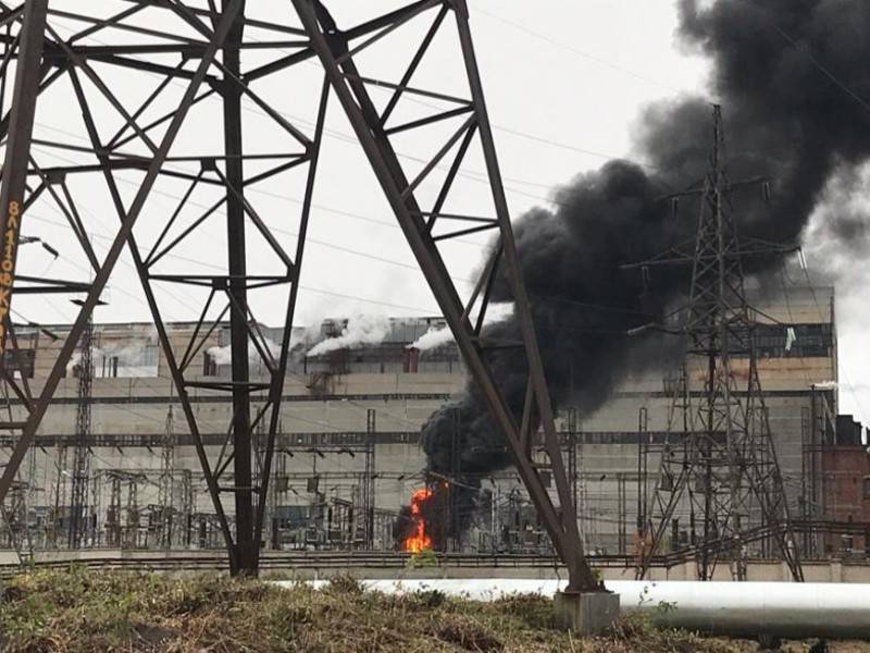 Трансформатор загорелся на территории ТЭЦ-1 в Кургане