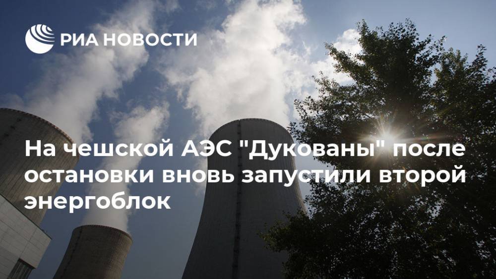 На чешской АЭС "Дукованы" после остановки вновь запустили второй энергоблок