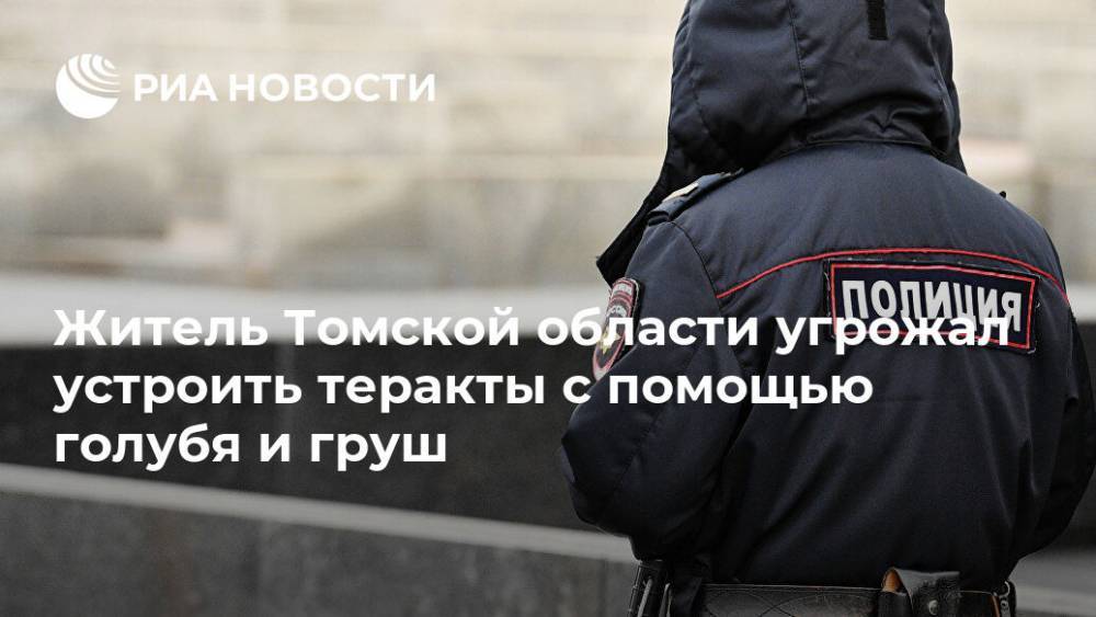 Житель Томской области угрожал устроить теракты с помощью голубя и груш