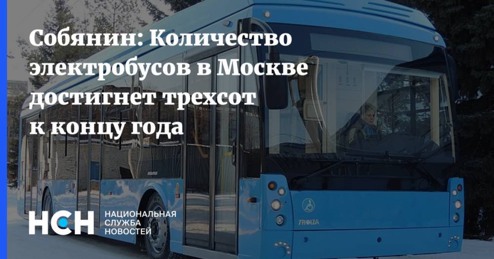 Собянин: Количество электробусов в Москве достигнет трехсот к концу года