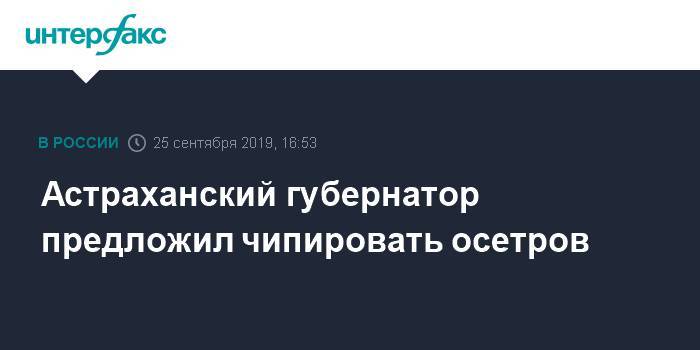 Астраханский губернатор предложил чипировать осетров